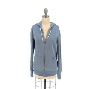 Mossimo Hooded Full Zip Sweater Blue S casual travel basic comfort workout